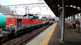 関西本線 四日市駅 DD51牽引貨物列車と特急「南紀」　Freight trains \u0026 Limited express \