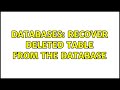 Databases: Recover deleted table from the database (3 Solutions!!)