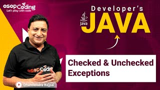 Checked & Unchecked Exceptions in Java | Exception Handling | Java for Developers | #Java #Lec69
