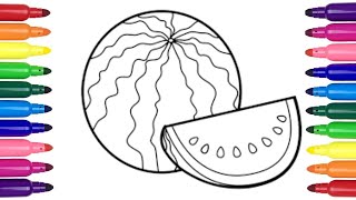 bolalar uchun tarvuz chizish/drawing watermelon for kids