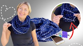 🎄🎁INFINITE SCARF WITH SECRET POCKET / Sewing for Beginners