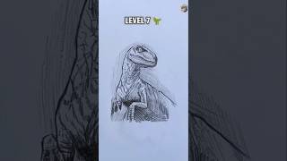 Dinosaur drawing in different level part 3 #ytshorts #drawing #speedart #dinosaur #sketch #pencilart