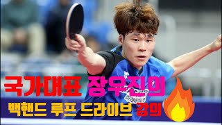 국가대표 장우진의 백핸드 루프 드라이브 강의!!!!(Backhand loop drive lecture by national team member Jang Woo-jin!!!!!!)