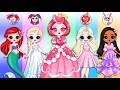 Disney Princess Elsa, Barbie Become Pomni, Candy Princess & Ragatha | Paper Dolls Fashion