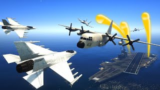 New Aircraft Carrier Siege vs Unstoppable Army | GTA V