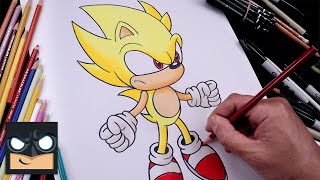 How To Draw Super Sonic | YouTube Studio Art Tutorial