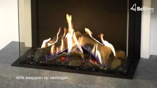 Driezijdige gashaard met 3D brander