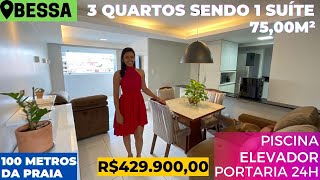 (❤️VENDIDO) apartamento de 3 QUARTOS no bairro do BESSA | 100 metros da Praia