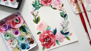 Loose Watercolor Floral Wreath