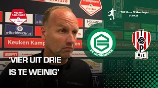 Trainer Dick Lukkien na afloop van TOP Oss - FC Groningen