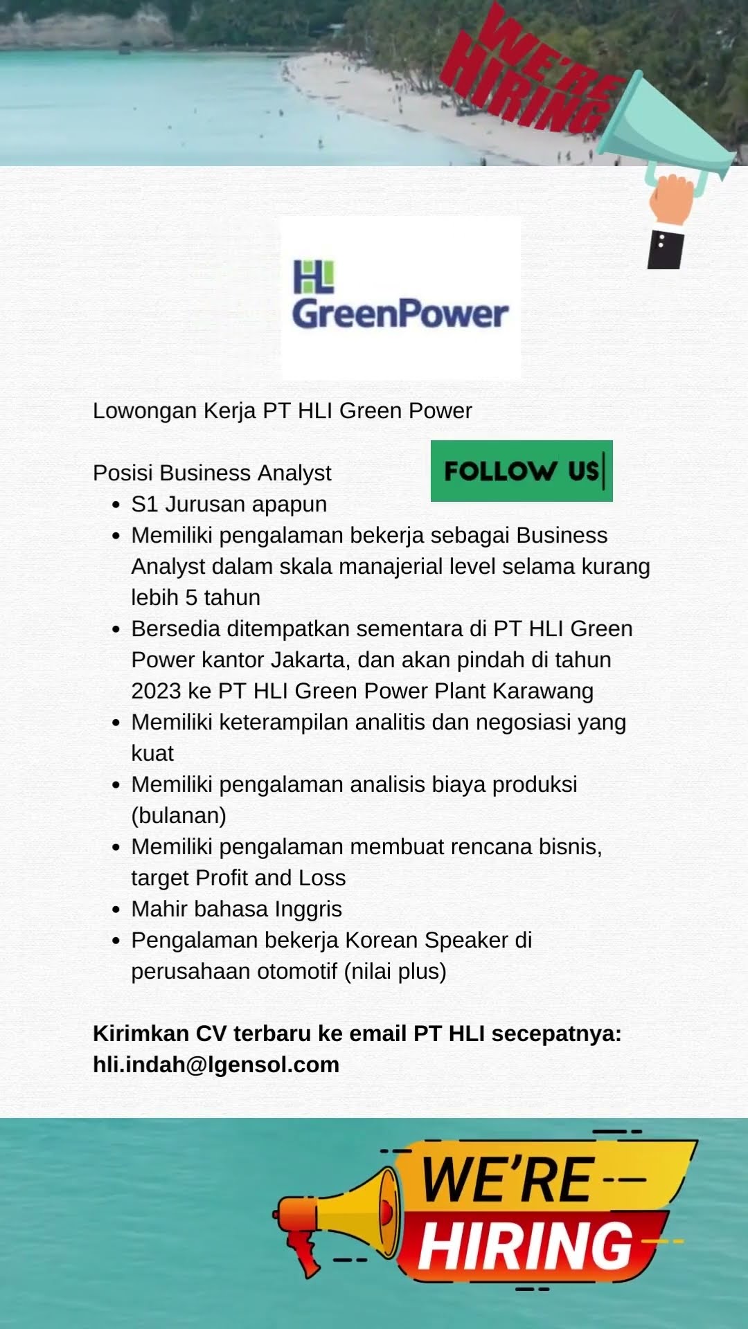 Lowongan Kerja PT HLI Green Power Terbaru November 2022 - YouTube