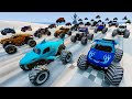 Ice Racing with Monster Mutt, Max-D, Grave Digger, El Toro Loco BeamNG drive