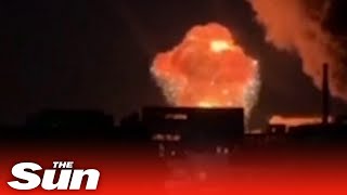 Russian forces 'blow up Ukrainian military site' in huge explosion
