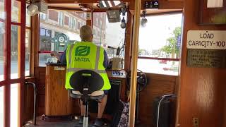 Main Street trolley in Memphis, Tennessee start at 12:44 pm on June 17, 2021. Ends at Central Sta.