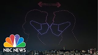 Spectacular Drone Displays Reminds South Koreans Of COVID-19 Precautions | NBC News NOW