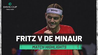 Taylor Fritz v Alex De Minaur | USA v Australia | 2024 Davis Cup Final 8 Match Highlights