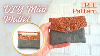 Quick and Easy Mini Wallet with Zipper Pocket & Snap Closure + Free Pattern