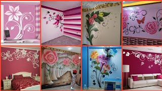 2022-23 flower wall paint||flower design for wall||easy wall paint designs#decorobsession