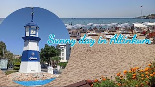 Walk in Altinkum seafront August 2020 Bar and Restaurant in day time