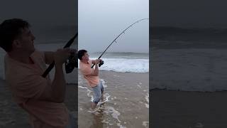 BIG BLUEFISH from shore ‼️‼️ #fishing #bluefish #ocean #crazy #short #shorts #viral #trending #shark