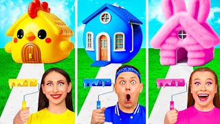 One Colored House Challenge | Crazy Challenge by BaRaDa