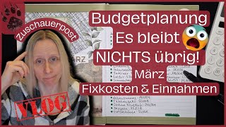 SPAREN März Budget planen 😱 schlechtester Monat! ECHTE Einnahmen \u0026 Ausgaben #budgetplanung #vlog