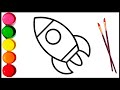 how to draw a rocket 🚀// rocket drawing easy// easy rocket drawing for kids// kids drawing