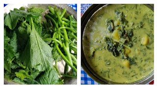 ৰঙা লাউৰ আগৰ আঞ্জা// pumpkin leaves recipe..#pumpkin #pumpkinrecipes #assamese#recipe #assamesevideo