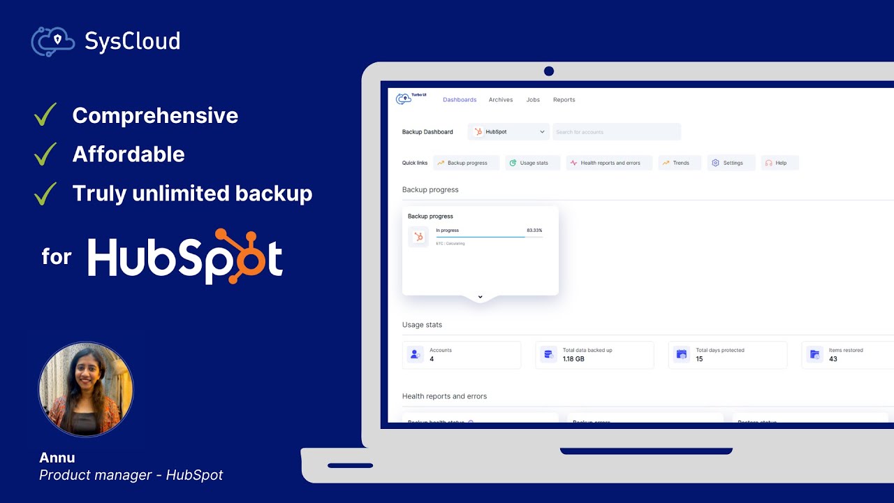 Syscloud Backup For Hubspot Overview Youtube