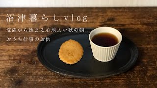 ［ 沼津暮らしvlog ］洗濯から始まる心地よい秋の朝｜普段のお仕事の様子をご紹介｜冬におすすめのニット