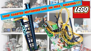 LEGO ICONS 10303 LOOP COASTER - BUILT ON MILS BASE AND MOTORISED - STOPMOTION BUILD AND REVIEW