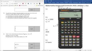 Matematika középszintű érettségi megoldások - 2020. október - I. rész