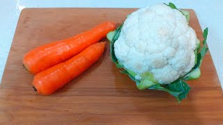 Cauliflower and carrot delicious dinner suggestion, very light meal