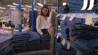 Plan eau : Christelle Morançais visite l'entreprise Bleu Océane, confectionnant un Denim responsable