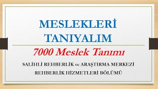 Meslekleri Tanıyalım - 7579 Meslek Tanımı