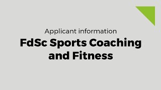 UCSD - FdSc Sports Coaching and Fitness