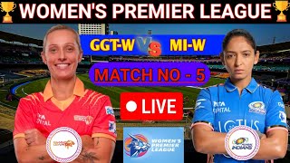 🛑 Live Mumbai Indians vs Gujarat Giants WPL Match No 5 | MI-W vs GGJ -W Live match Women