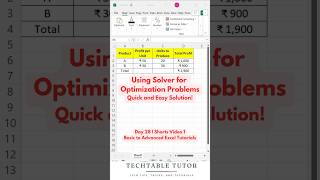 Excel Solver: Optimize Like a Pro! 🛠️ | Solve Any Problem in Minutes : Day28, Video 1 #exceltricks