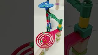 【マーブルランレース】ASMR　くみくみスロープを使ったコースでビー玉転がし　Marble run race