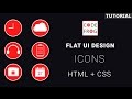 UI Design Tutorial - Flat Icons | HTML CSS Speed Coding with Source Code