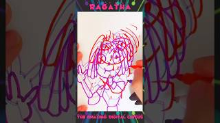 The Amazing Digital Circusを両手で半分ずつ描き方！Ragatha！#digitalcircus #描き方 #shorts