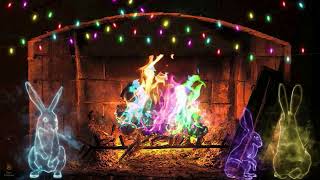 Easter Fireplace with Magic Bunnies 🐰🌈 Easter Ambience, Easter Music, Fireplace Sounds, Rainbow Fire