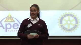 WYNSPEAK 2014 Cassandra Penrose runner-up junior competition