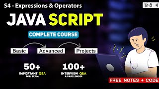 Expressions and Operators in JavaScript | JavaScript Tutorials for Beginners in Hindi | CSS #4