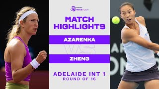 Victoria Azarenka vs. Zheng Qinwen | 2023 Adelaide 1 Round of 16 | WTA Match Highlights