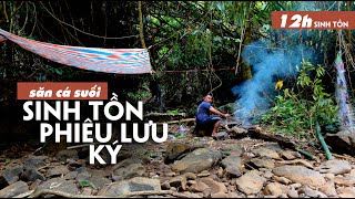 Sống sót sau 12 giờ sinh tồn ở nơi hoang dã! | I survived 12 hours of survival in the forest