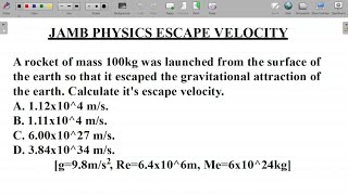 Escape Velocity: Meaning and Example | How to Calculate Escape Velocity. #excellenceacademy