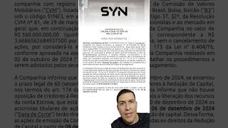 Syn Prop e Tech anuncia redução de capital!!  #SYN #SYNE3 #Dividendos #JCP #ReducaodeCapital