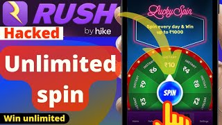Rush app spin unlimited trick | rush app spin & win unlimited trick