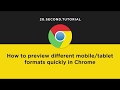 Shrink Chrome to simulate a mobile | Chrome Tutorial #16